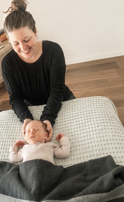 Gentle infant bodywork session